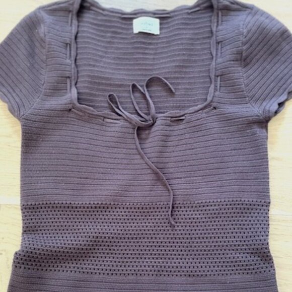 Aritzia Wilfred Brown Crochet Reception Dress in Size Small - Picture 4 of 5